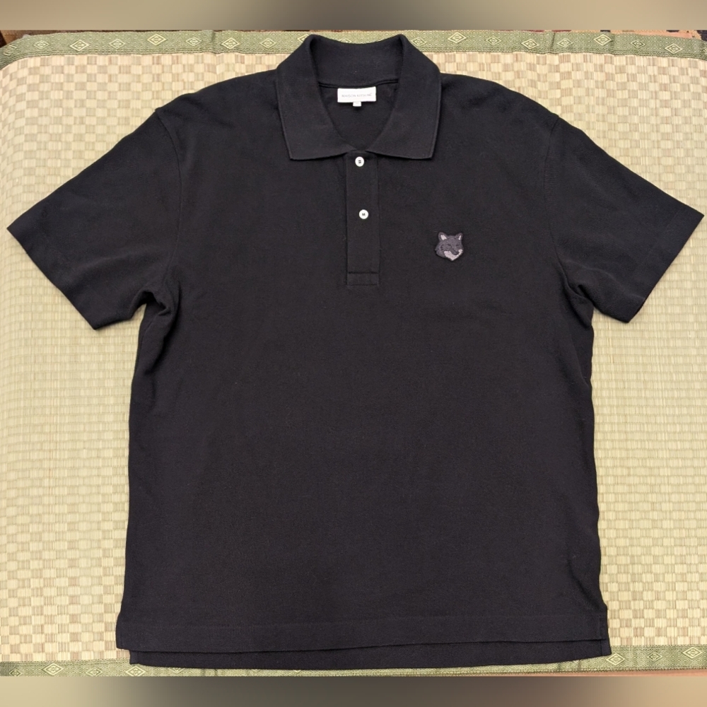 Maison Kitsune Fox Head Patch Comfort Polo Men's Size XL Made in Portugal